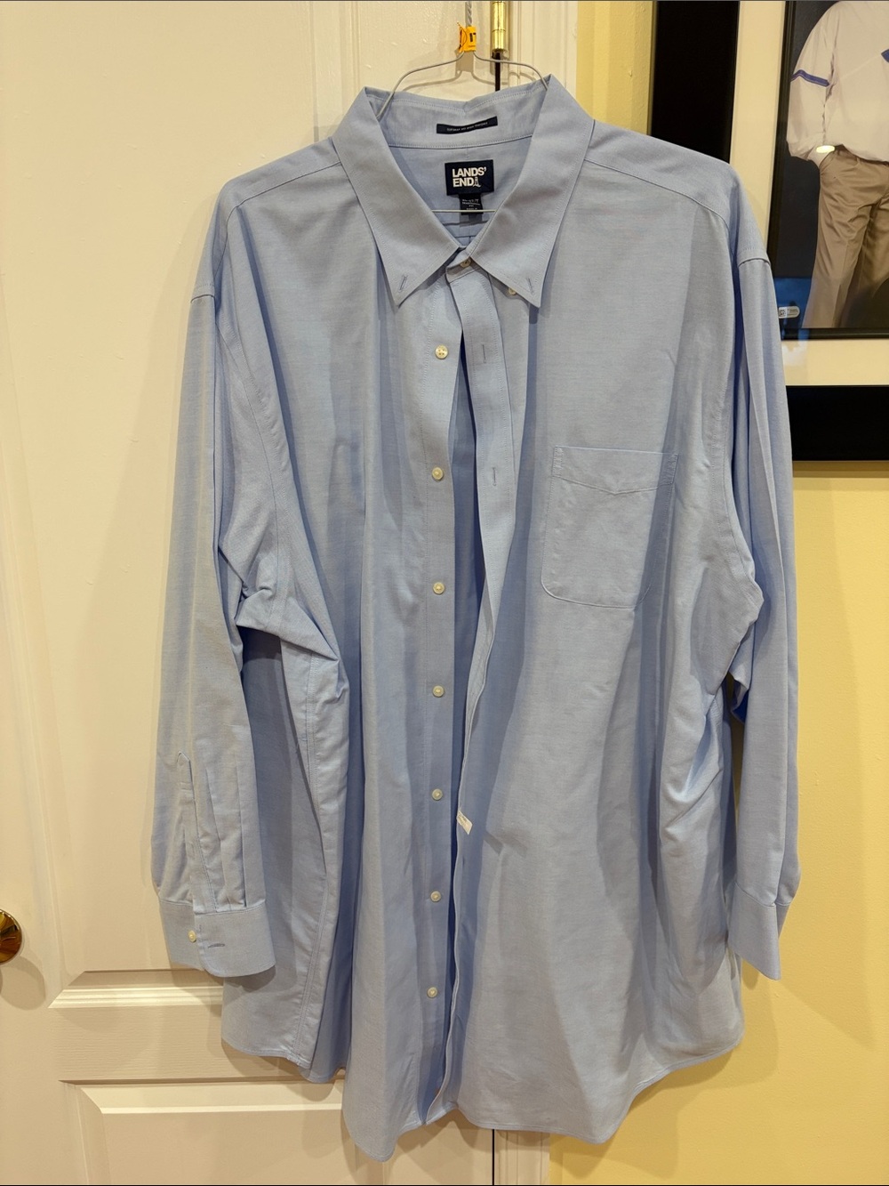 Lands' End Men's Pale Blue Long-Sleeve Button-Down Shirt